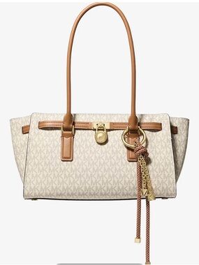 Michael Kors Signature Tote in Vanilla with Acorn Trim and Matching Wallet
